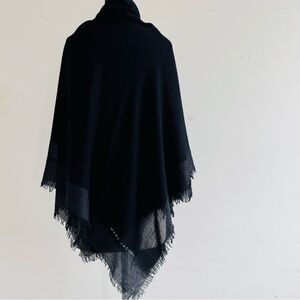 Marc Jacobs Black and Shimmer Fringe Scarf